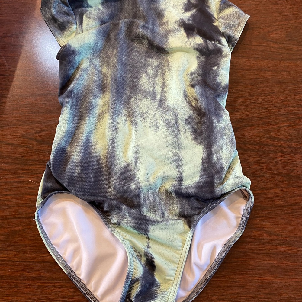 Balera Tie-Dye Leotard in Black and Cream